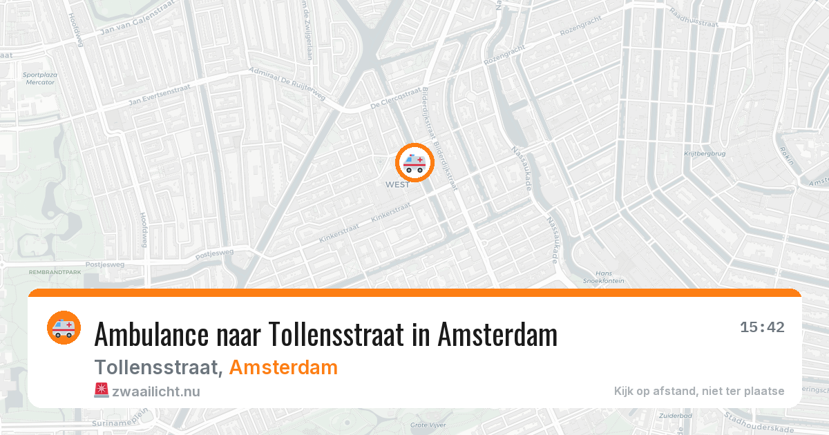 Ambulance naar Tollensstraat in Amsterdam — 18 mei 2026
