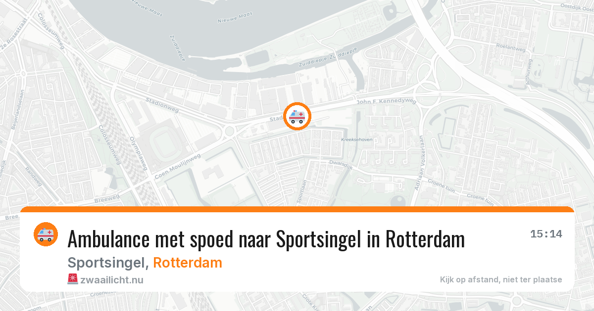 Ambulance met spoed naar Sportsingel in Rotterdam — 29 mei 2026