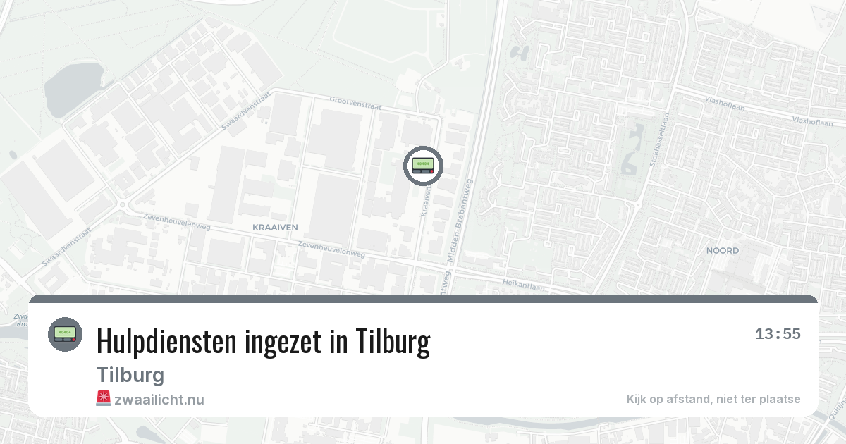 Hulpdiensten ingezet in Tilburg — 29 apr 2026 | 🚨 Zwaailicht.nu