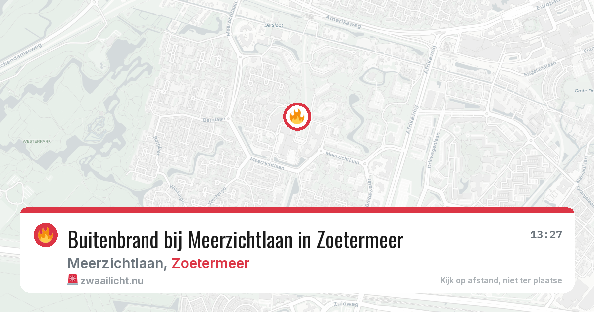 Buitenbrand bij Meerzichtlaan in Zoetermeer — 19 jul 2026