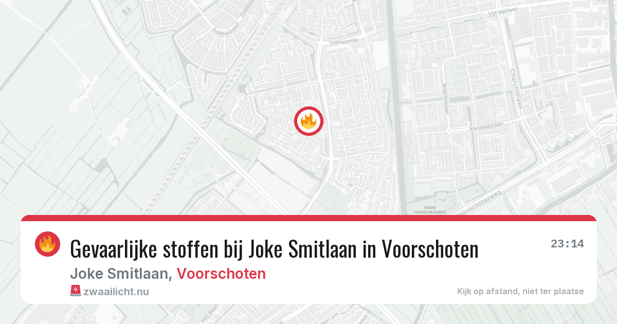 Gevaarlijke stoffen bij Joke Smitlaan in Voorschoten — 20 mrt 2026