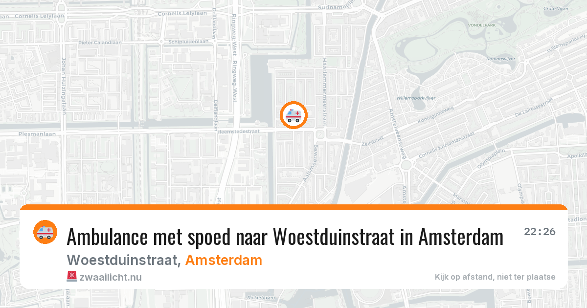 Ambulance met spoed naar Woestduinstraat in Amsterdam — 30 mei 2026