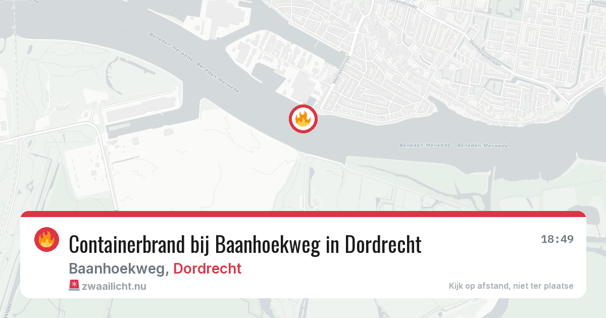 Containerbrand bij Baanhoekweg in Dordrecht — 22 jul 2026