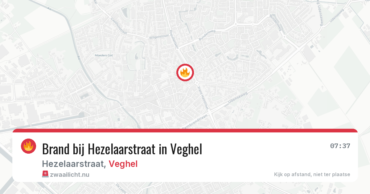Brand bij Hezelaarstraat in Veghel — 30 jan 2026