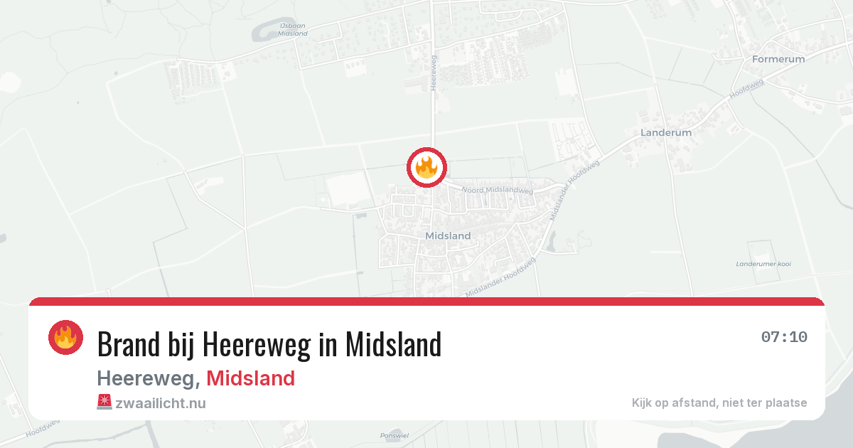 Brand bij Heereweg in Midsland — 20 jun 2026