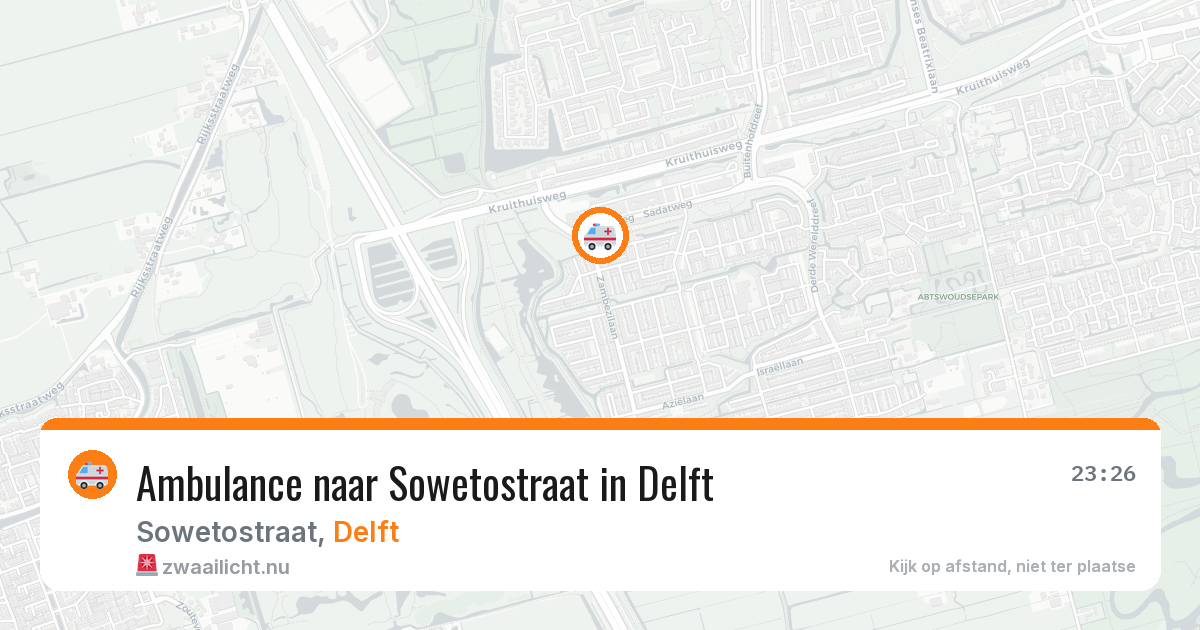 Ambulance naar Sowetostraat in Delft — 3 apr 2026