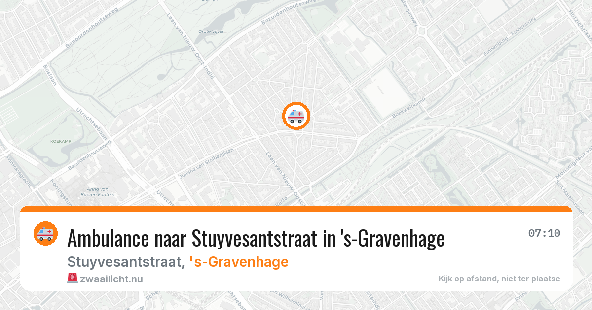 Ambulance naar Stuyvesantstraat in 's-Gravenhage — 14 jul 2026