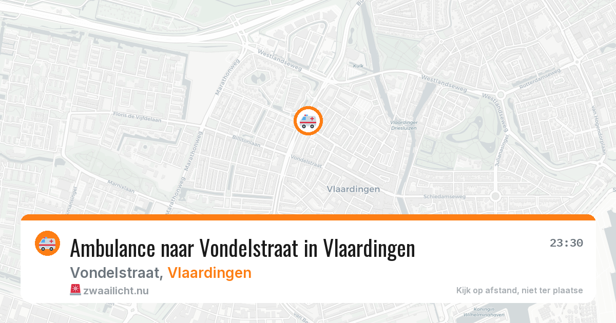 Ambulance naar Vondelstraat in Vlaardingen — 30 mrt 2026