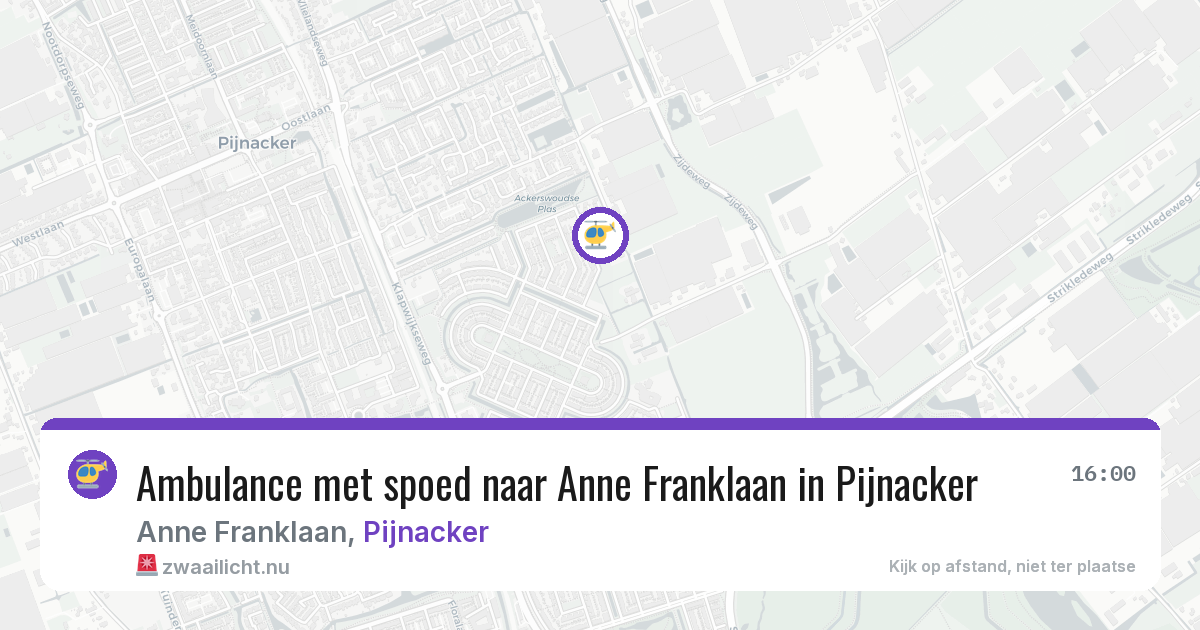 Ambulance met spoed naar Anne Franklaan in Pijnacker — 9 jul 2026