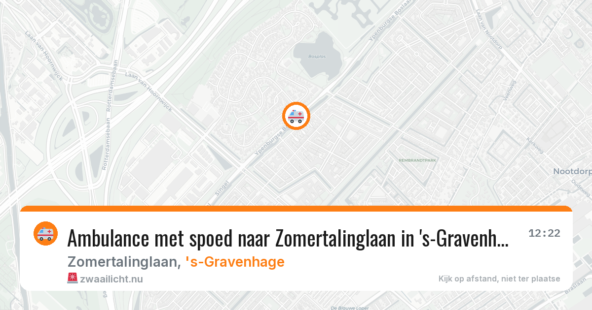 Ambulance met spoed naar Zomertalinglaan in 's-Gravenhage — 20 mrt 2026