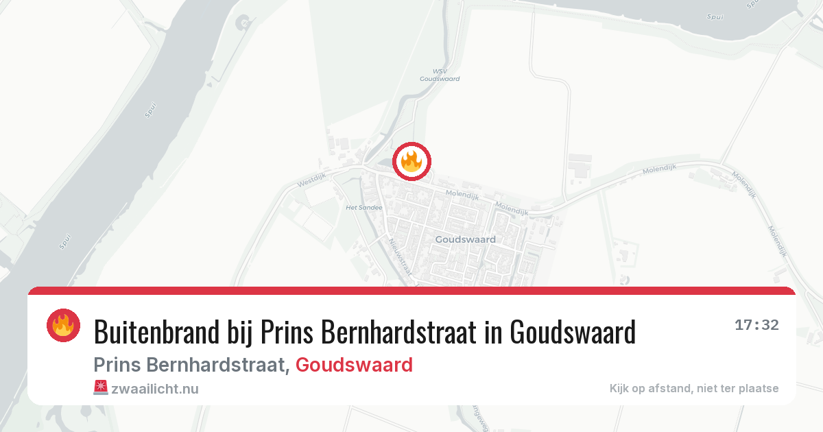 Buitenbrand bij Prins Bernhardstraat in Goudswaard — 19 jul 2026