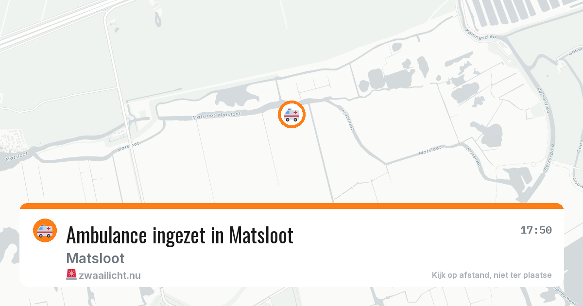 Ambulance ingezet in Matsloot — 25 jun 2026 | 🚨 Zwaailicht.nu