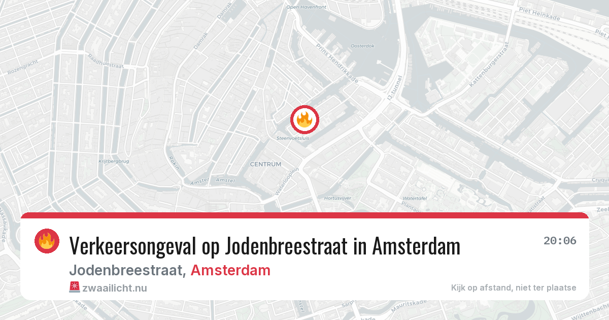 Verkeersongeval op Jodenbreestraat in Amsterdam — 22 jul 2026