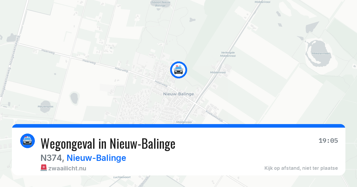 Wegongeval in Nieuw-Balinge — 24 mei 2026