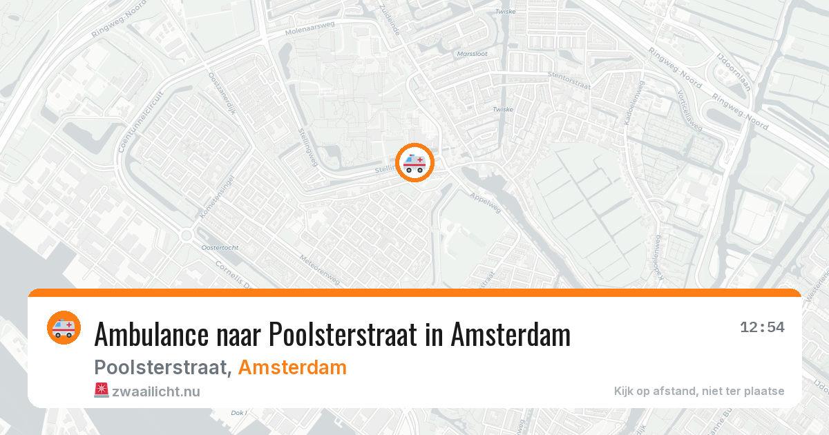 Ambulance naar Poolsterstraat in Amsterdam — 24 mrt 2026