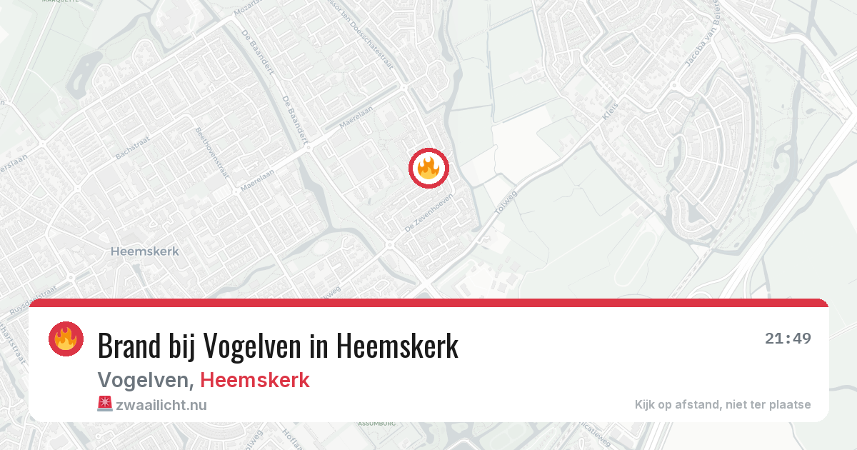 Brand bij Vogelven in Heemskerk — 18 mei 2026