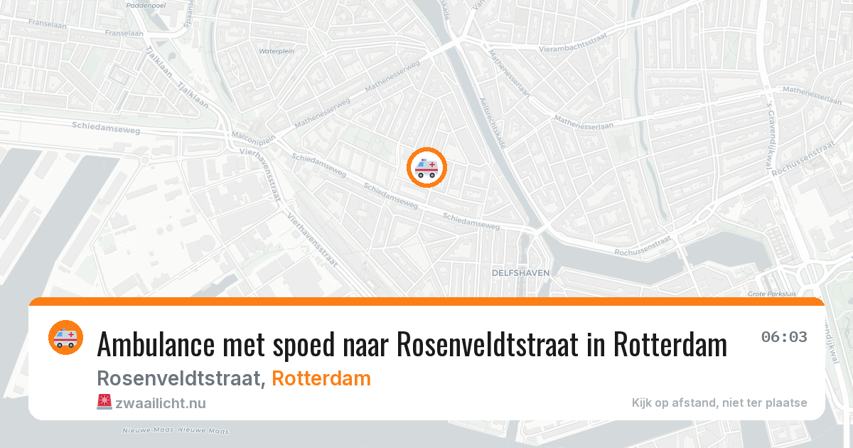 Ambulance met spoed naar Rosenveldtstraat in Rotterdam — 29 mrt 2026