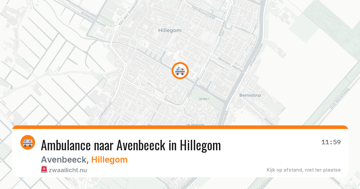 Ambulance naar Avenbeeck in Hillegom — 20 jul 2026