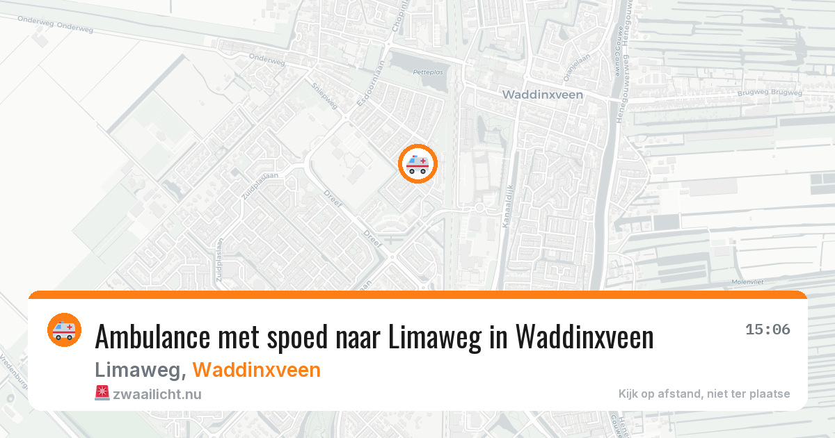 Ambulance met spoed naar Limaweg in Waddinxveen — 24 mrt 2026