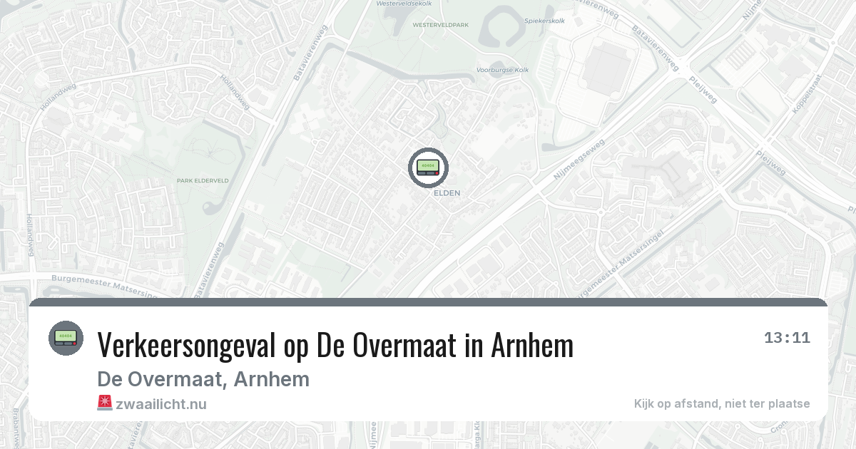 Verkeersongeval op De Overmaat in Arnhem — 16 feb 2026