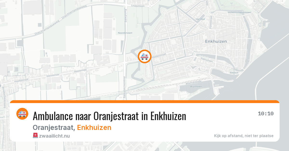 Ambulance naar Oranjestraat in Enkhuizen — 20 jul 2026