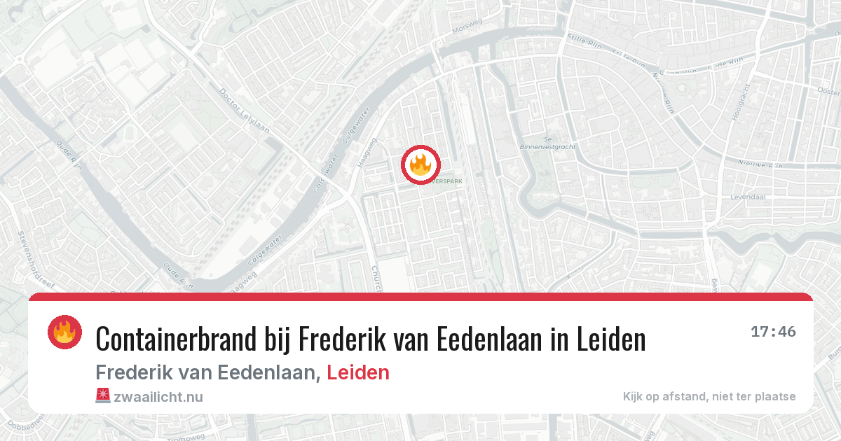 Containerbrand bij Frederik van Eedenlaan in Leiden — 16 mrt 2026