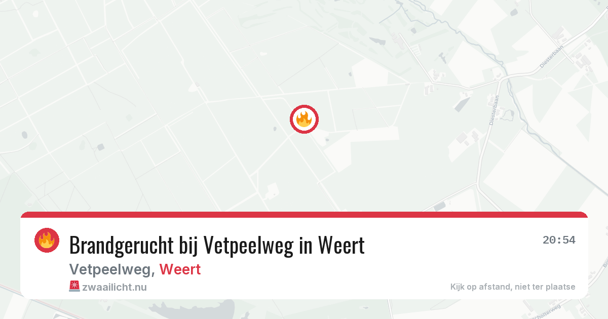 Brandgerucht bij Vetpeelweg in Weert — 24 jul 2026