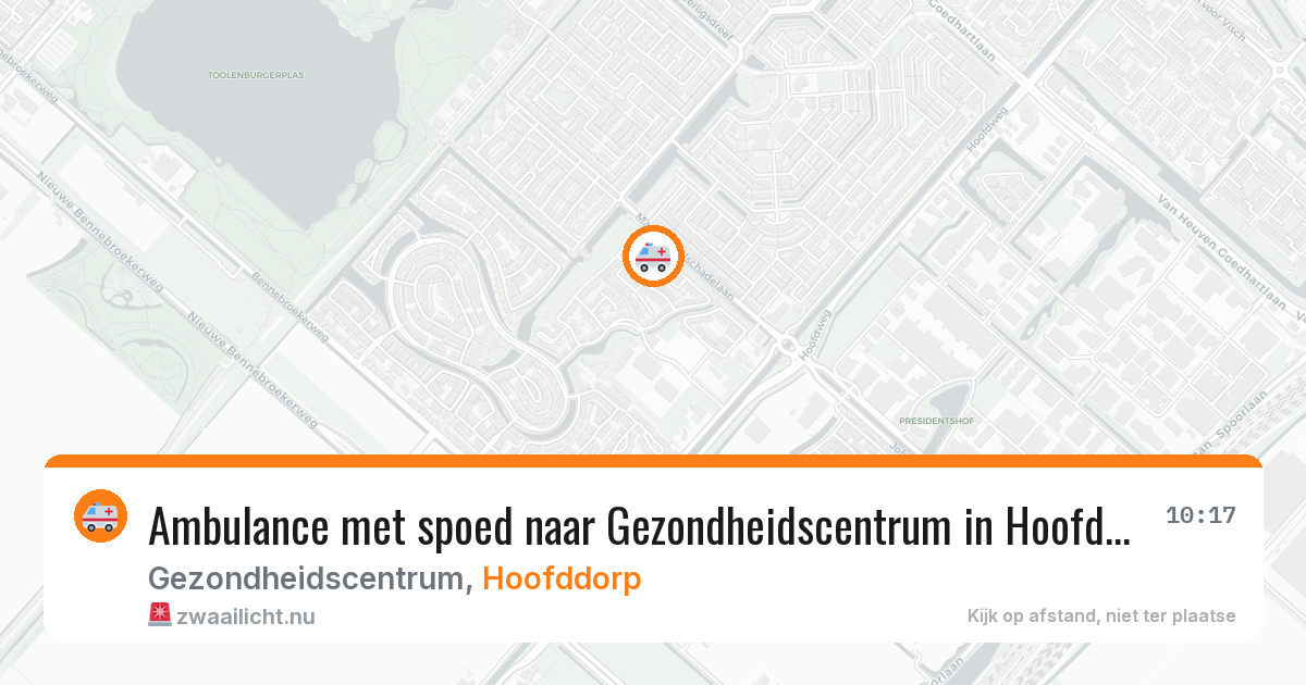 Ambulance met spoed naar Gezondheidscentrum in Hoofddorp — 20 jul 2026