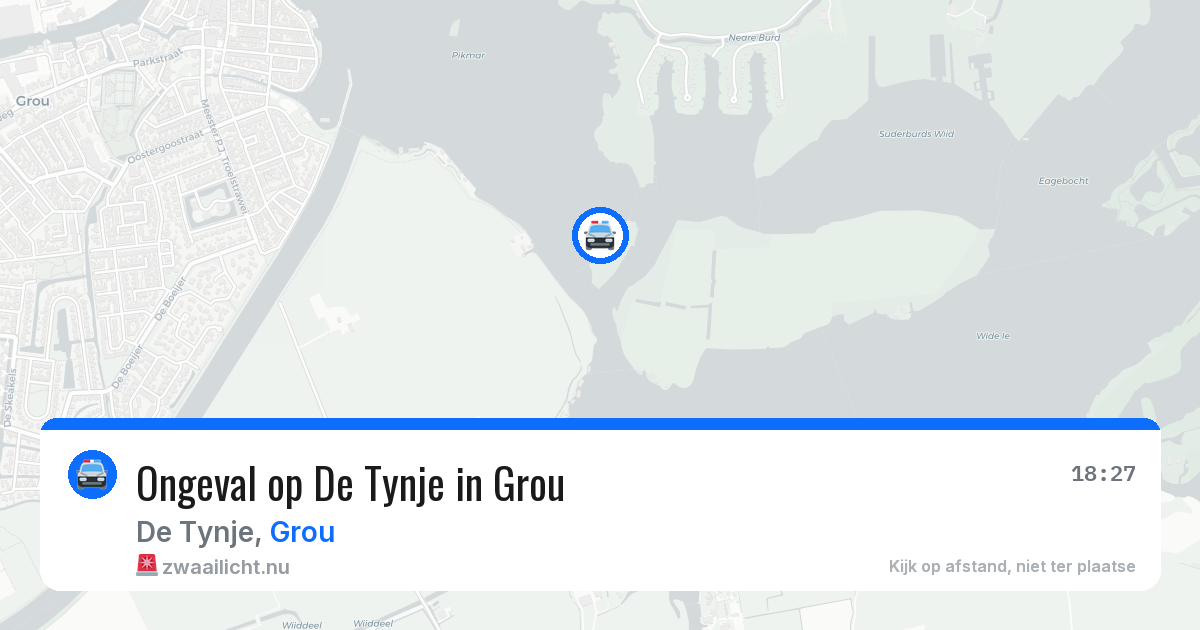 Ongeval op De Tynje in Grou — 7 jul 2026
