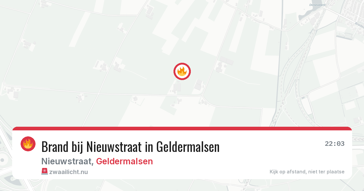 Brand bij Nieuwstraat in Geldermalsen — 10 jul 2026