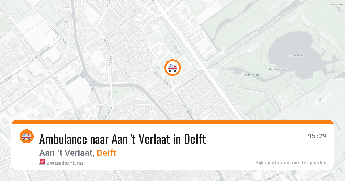 Ambulance naar Aan 't Verlaat in Delft — 14 jul 2026