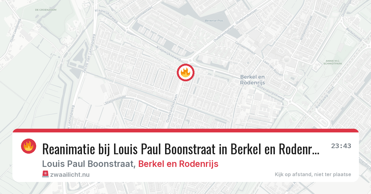 Reanimatie bij Louis Paul Boonstraat in Berkel en Rodenrijs — 21 mrt 2026