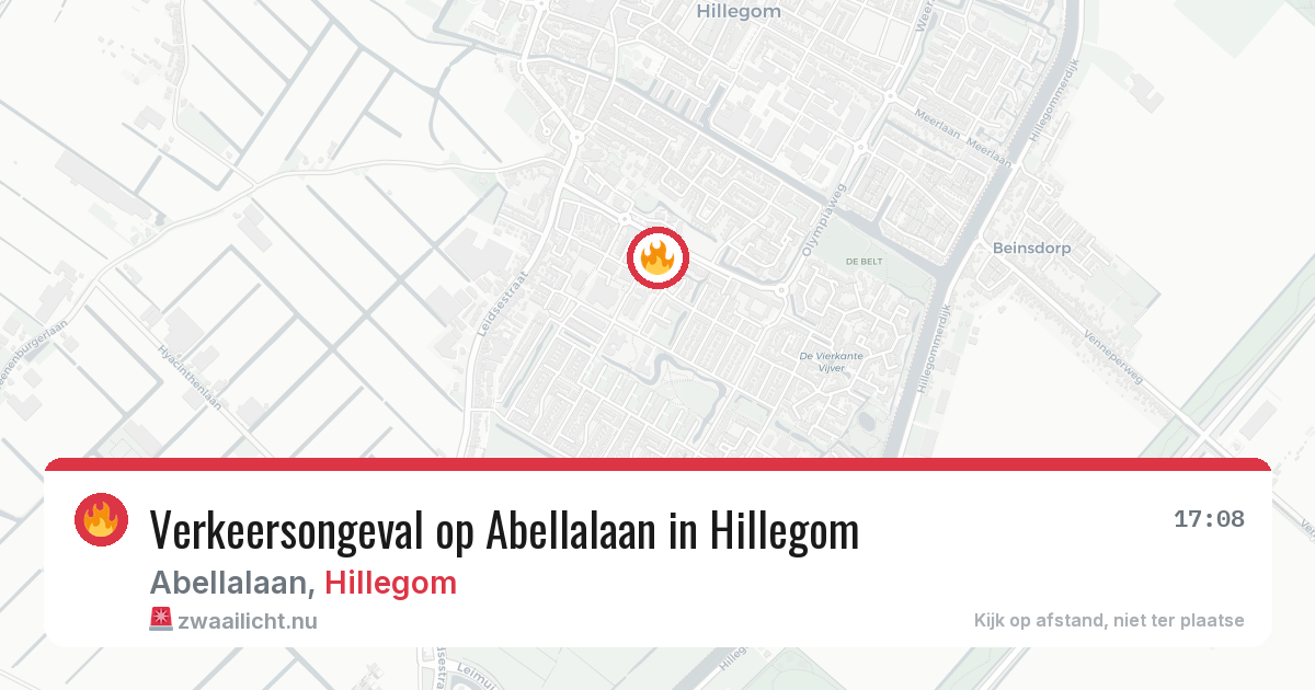 Verkeersongeval op Abellalaan in Hillegom — 19 mrt 2026