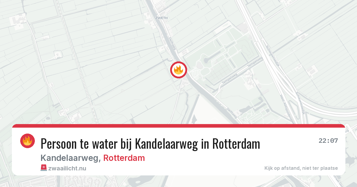 Persoon te water bij Kandelaarweg in Rotterdam — 12 jul 2026