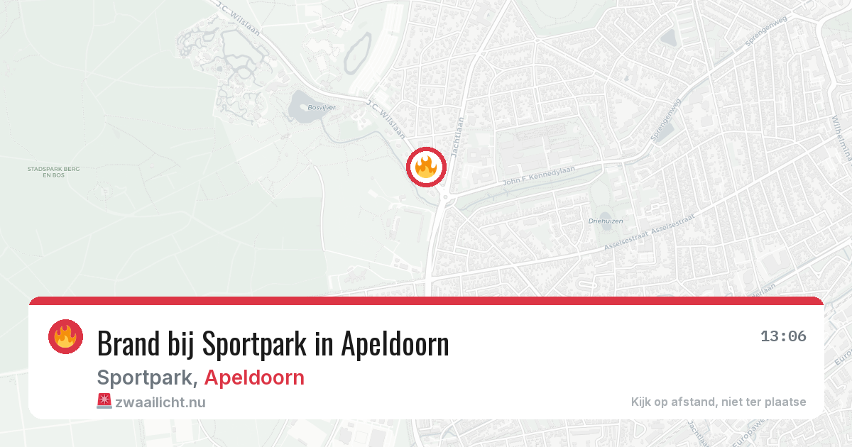 Brand bij Sportpark in Apeldoorn — 9 mei 2026