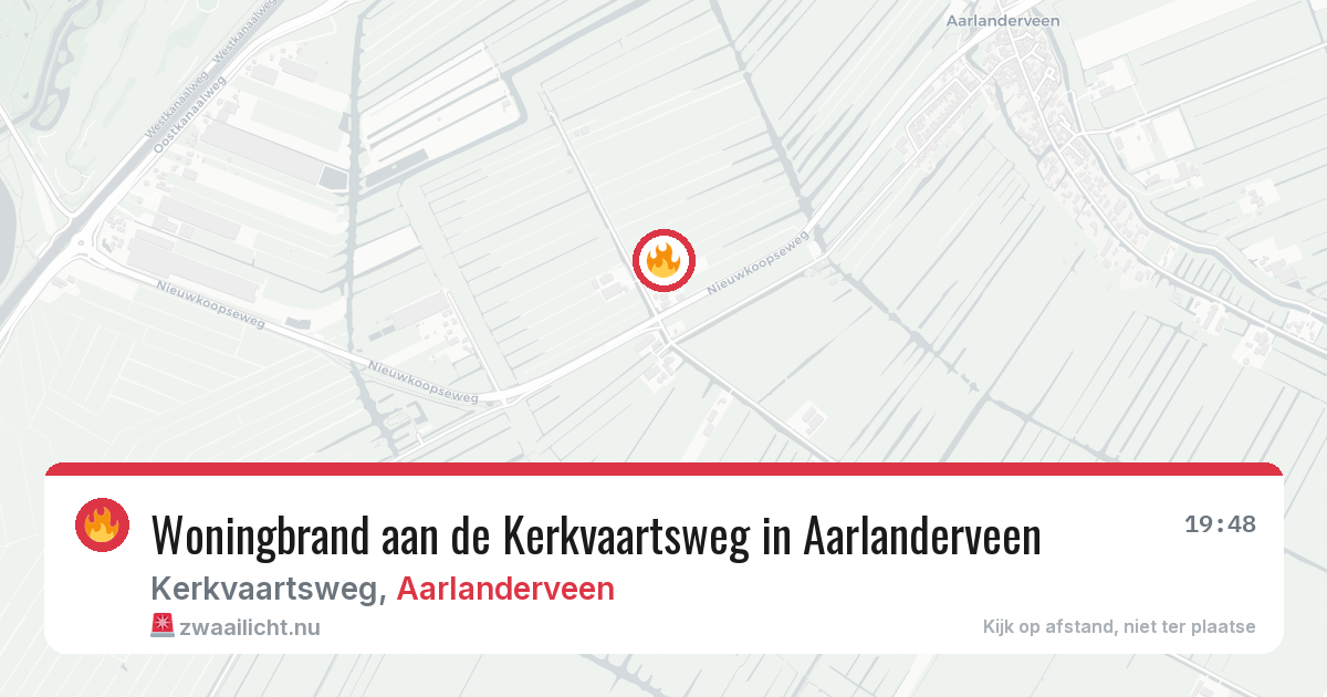 Woningbrand aan de Kerkvaartsweg in Aarlanderveen — 15 mrt 2026