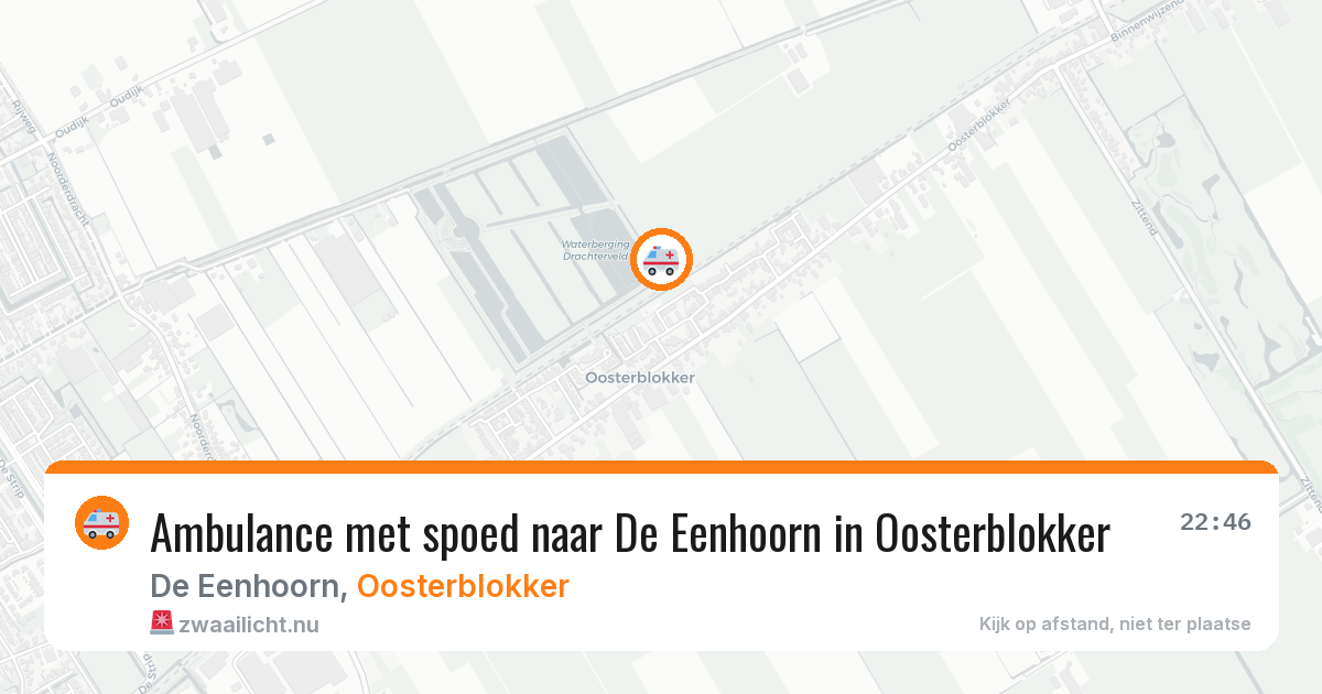 Ambulance met spoed naar De Eenhoorn in Oosterblokker — 13 feb 2026