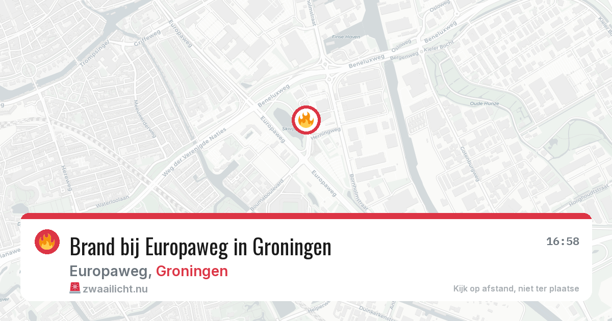 Brand bij Europaweg in Groningen — 17 apr 2026