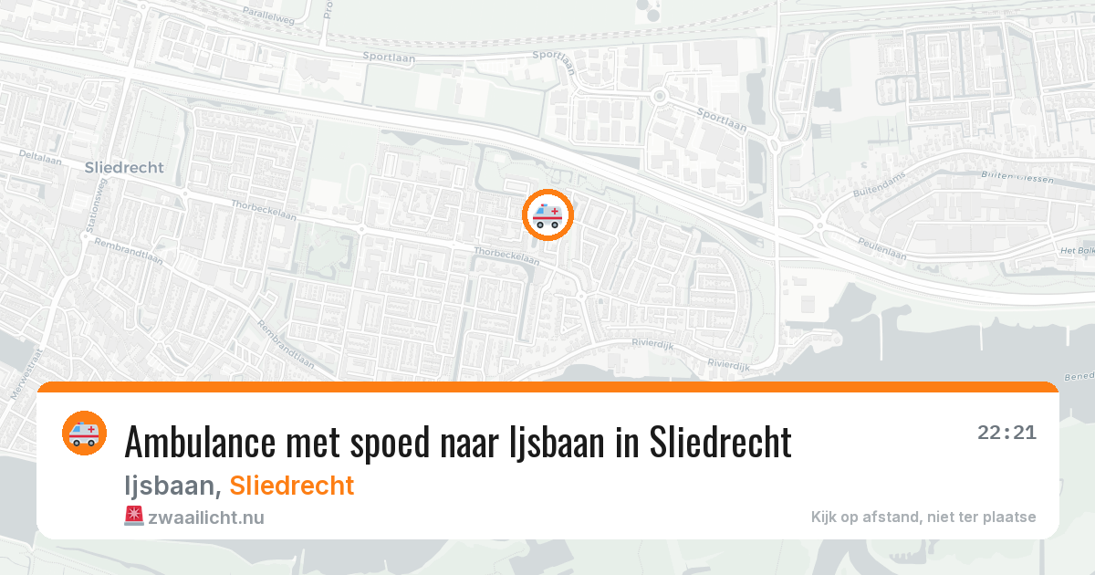 Ambulance met spoed naar Ijsbaan in Sliedrecht — 16 jul 2026