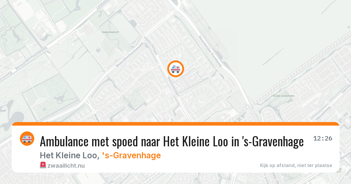 Ambulance met spoed naar Het Kleine Loo in 's-Gravenhage — 14 mei 2026