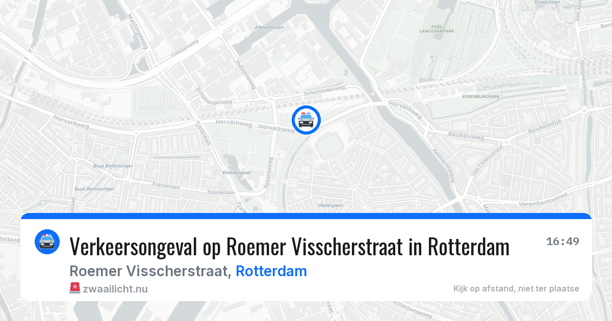 Verkeersongeval op Roemer Visscherstraat in Rotterdam — 25 mei 2026