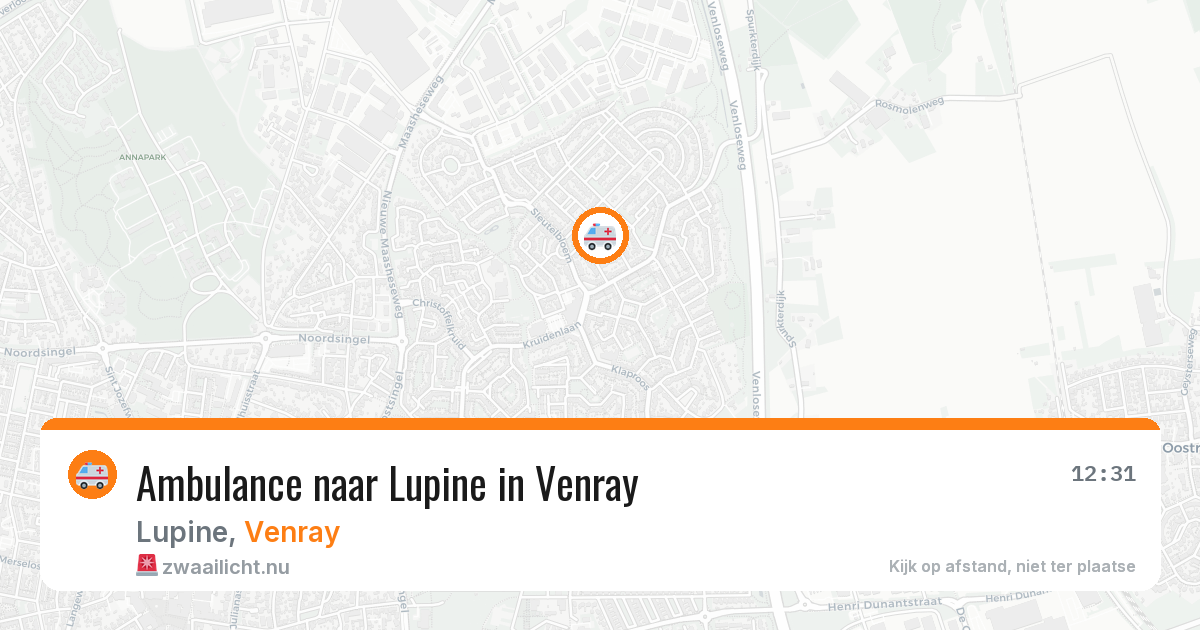 Ambulance naar Lupine in Venray — 12 jul 2026
