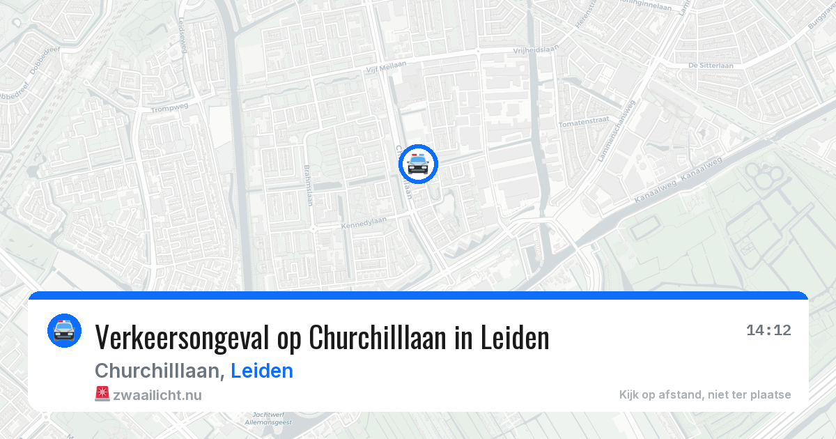 Verkeersongeval op Churchilllaan in Leiden — 12 jul 2026