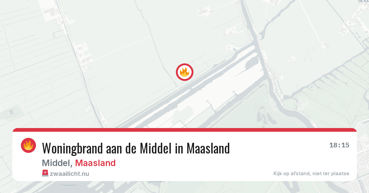Woningbrand aan de Middel in Maasland — 13 mrt 2026