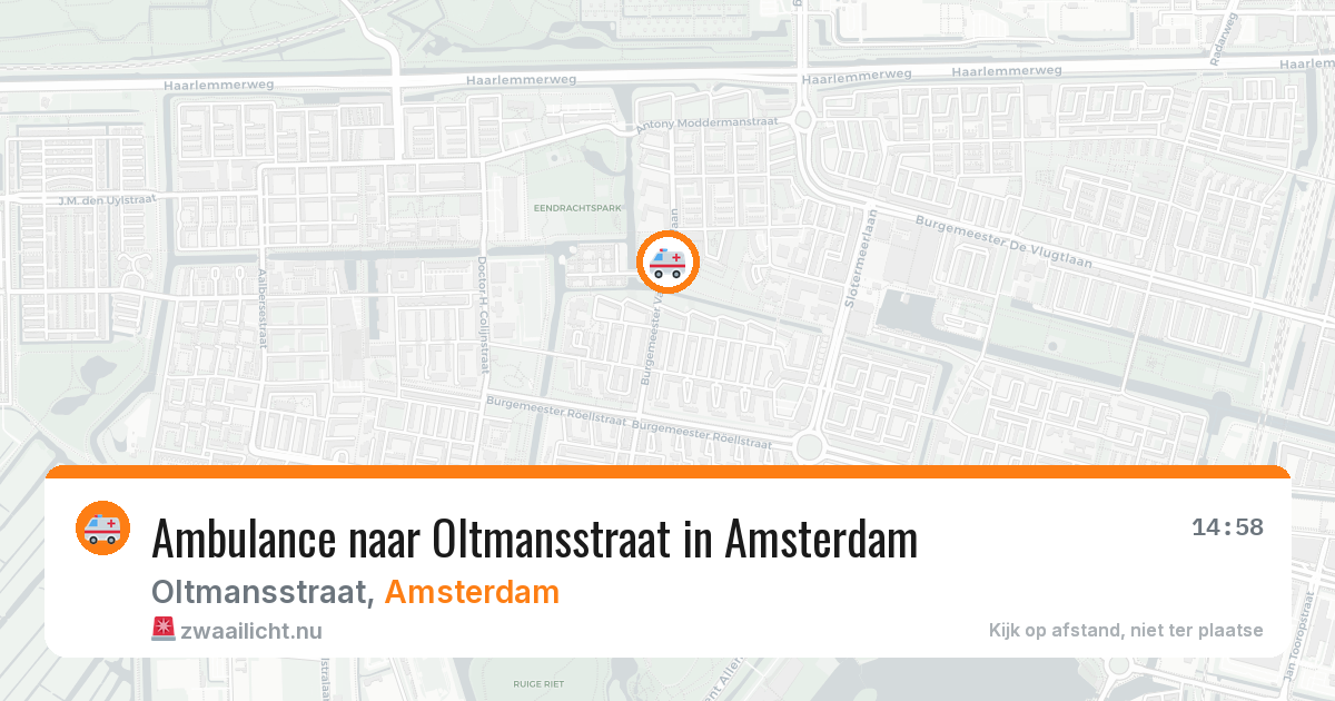 Ambulance naar Oltmansstraat in Amsterdam — 26 mrt 2026