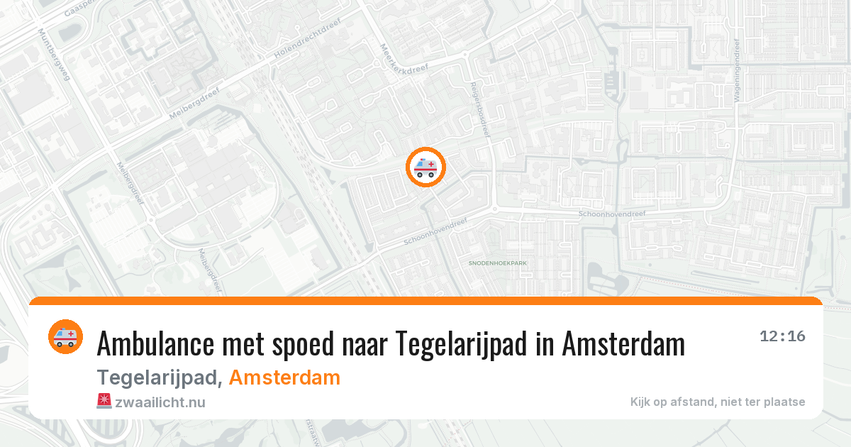 Ambulance met spoed naar Tegelarijpad in Amsterdam — 26 mrt 2026