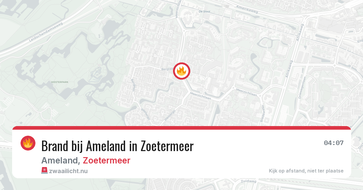 Brand bij Ameland in Zoetermeer — 14 jul 2026