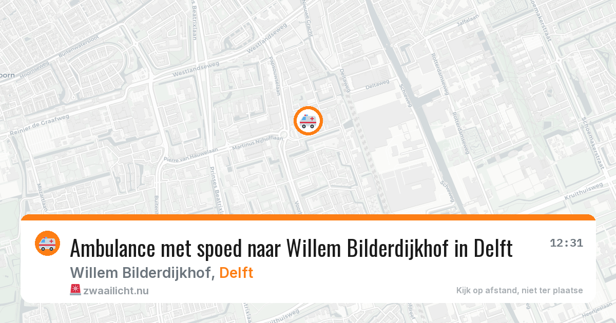 Ambulance met spoed naar Willem Bilderdijkhof in Delft — 12 feb 2026