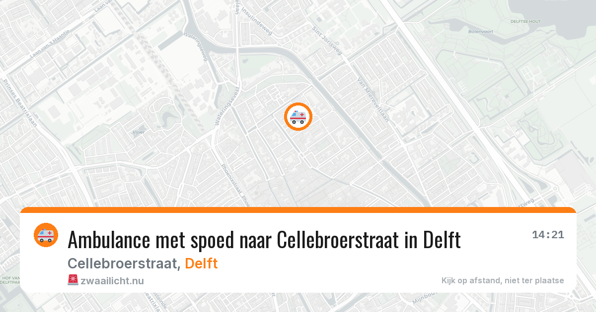 Ambulance met spoed naar Cellebroerstraat in Delft — 10 apr 2026