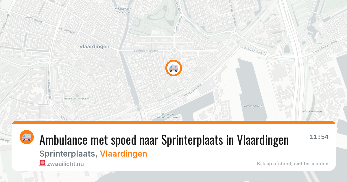 Ambulance met spoed naar Sprinterplaats in Vlaardingen — 22 jul 2026
